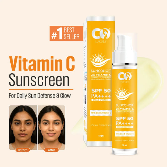 CO LUXURY Sunconor Vitamin C Sunscreen SPF 50 PA++++ | Matte Finish | 50gm