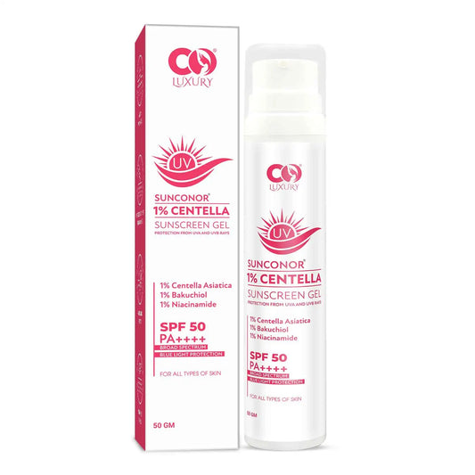 Co Luxury Centella 1% Sunscreen SPF 50 PA ++++| Anti-Wrinkle| Fade dark spots| Minimize Pores