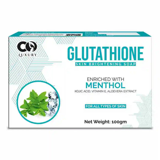CO Luxury Glutathione Menthol Skin Brightening Soap | Kojic Acid & Aloevera Extract  Pack of 2