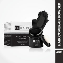 CO LUXURY  Hair Cover-Up Powder for Grey Roots & Bald Spots | Waterproof & Instant Use , Black
