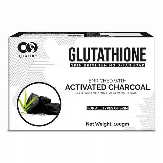 CO Luxury Glutathione Activated Charcoal Skin Brightening D-TAN Soap | Kojic Acid Pack of 2