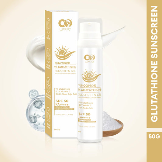 Co Luxury 1% Glutathione Sunscreen SPF 50 PA++++| Skin Brightening| Anti Ageing| Reduce PIgmentation