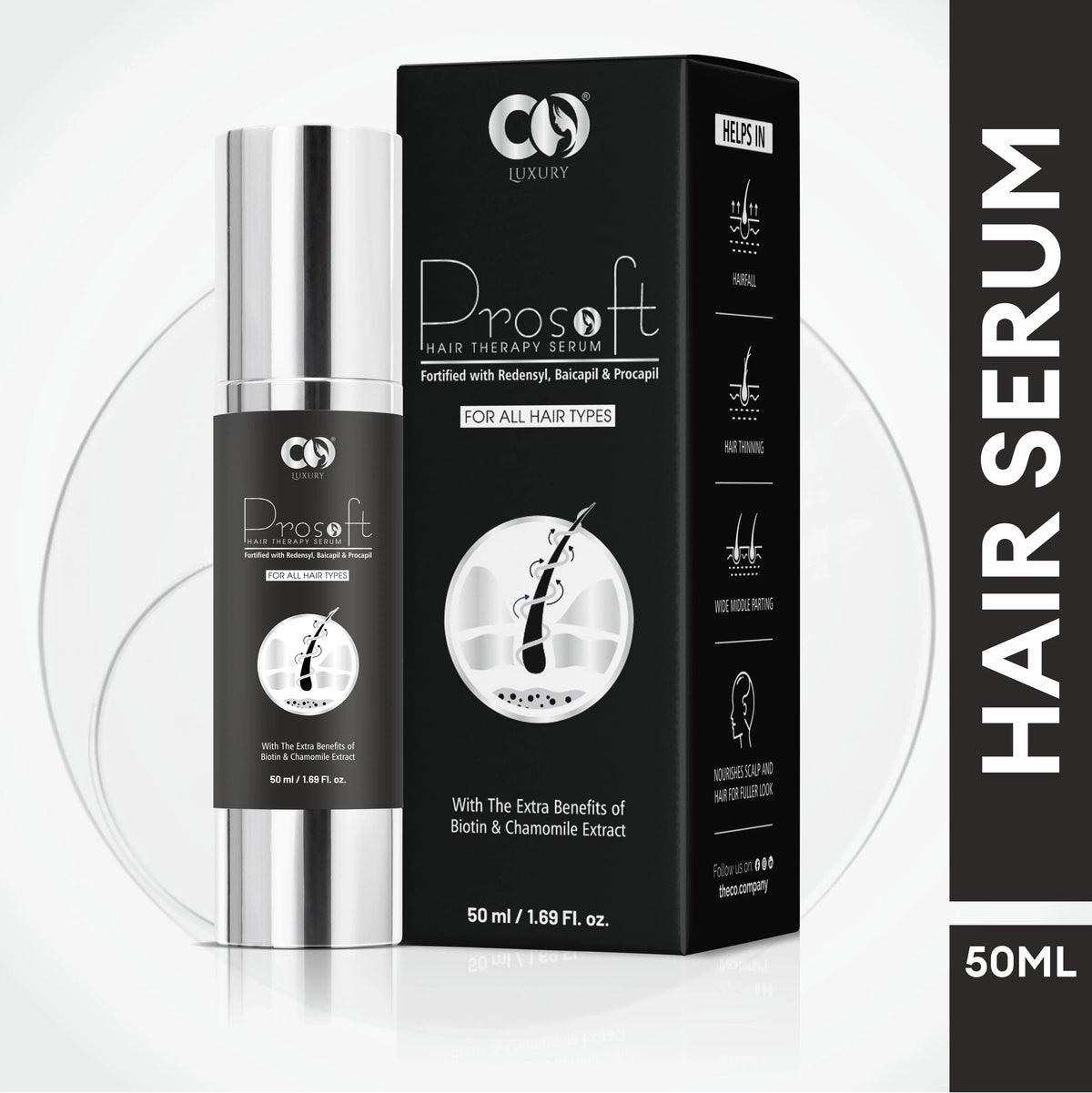 Co Luxury Prosoft Hair Serum | Fortified with Redensyl Promotes Hair Growth & Control Fall  (50 ml)