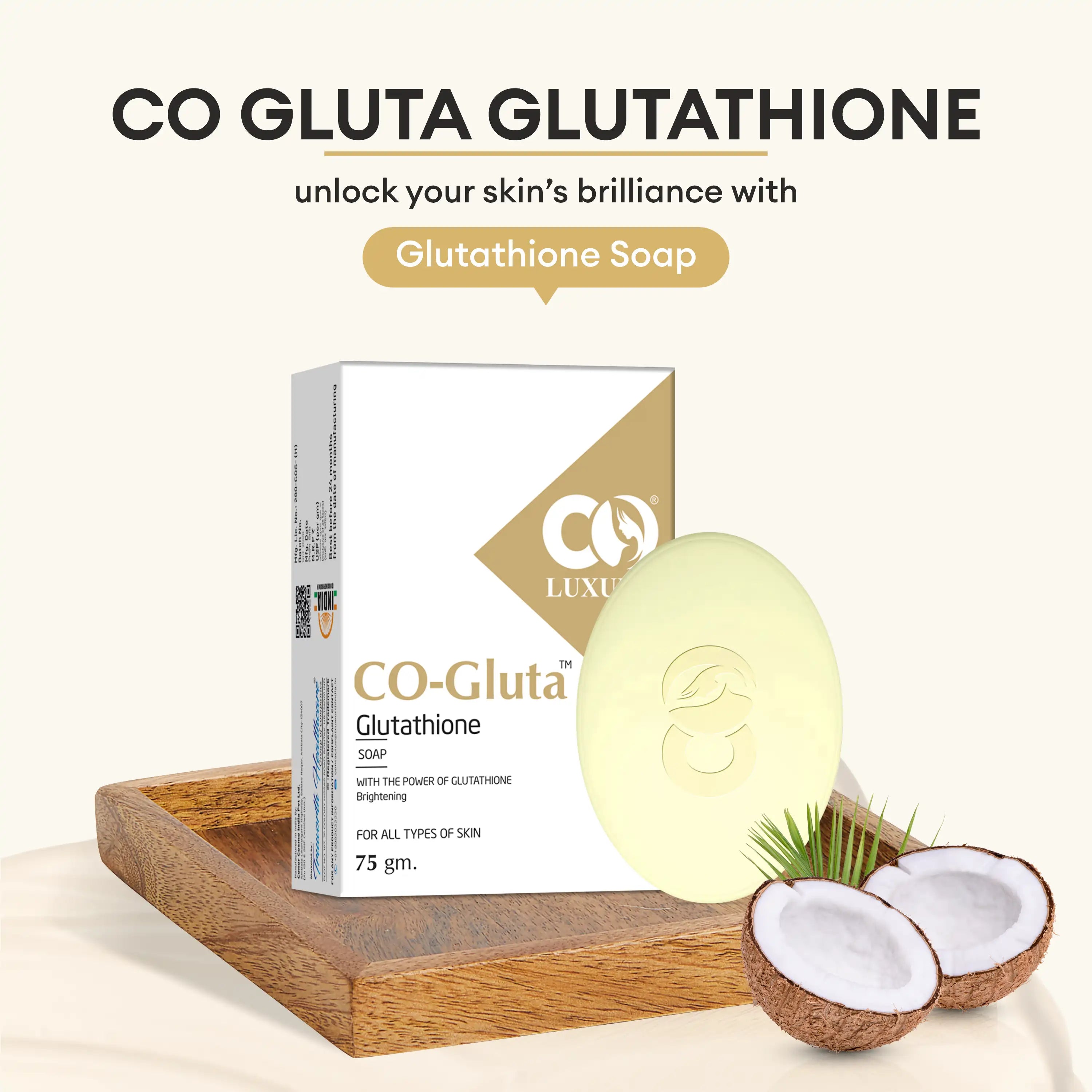 Co Luxury Glutathione Skin Whitening Soap with Kojic acid and Shea Butter- (Pack of 2) Co Luxury Glutathione Skin Whitening Soap with Kojic acid and Shea Butter- (Pack of 2)