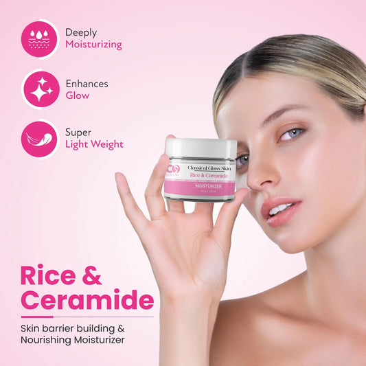 CO Luxury Classical Glass Skin Rice & Ceramide Moisturizer – Lightweight, Deeply Hydrating, Skin Barrier Repair Cream (50g)