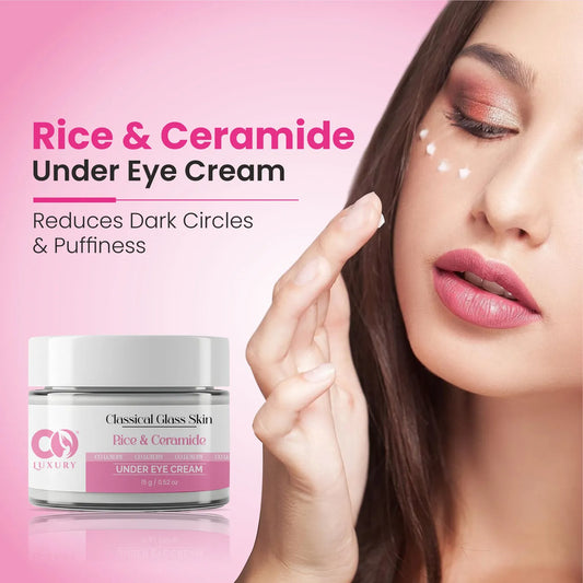Co Luxury Glass Skin Rice & ceramide Under Eye Cream Reduces Dark Circles & Puffiness (15 g)