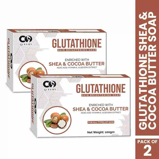 Luxury Glutathione Shea & Cocoa Butter Skin Brightening Soap | Kojic Acid Pack of 2