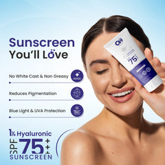 Co Luxury Water Resistant Sunscreen UVA & UVB Protection with Vitamin C & Zinc - SPF 75 PA+++  (100 g)