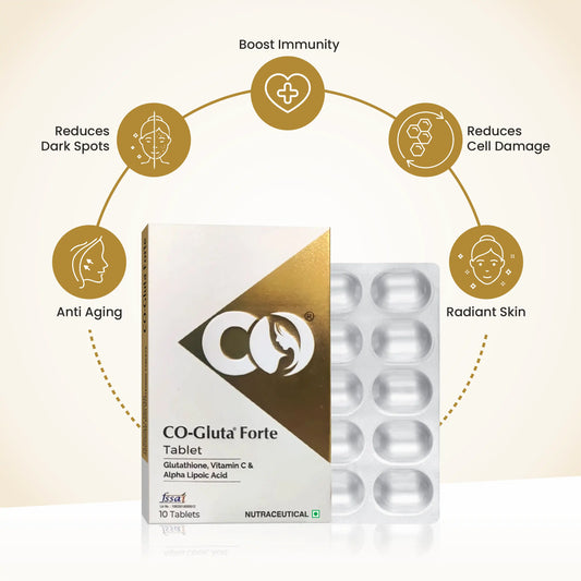 Co Luxury Co Gluta Forte Glutathione Tablet with Vitamin C & Alpha Lipoic Acid | 10 Tablets