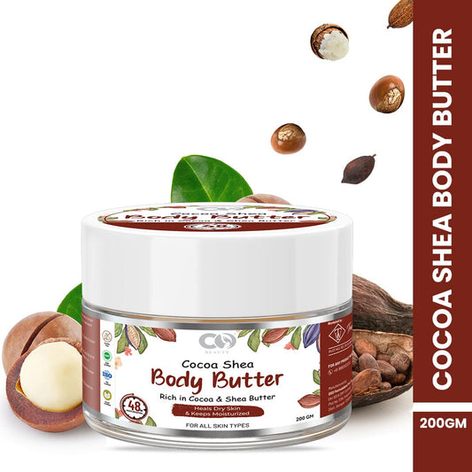 CO Beauty Cocoa & Shea Body Butter | 48Hrs Moisturisation | Reduces Stretch Marks  (200 g)
