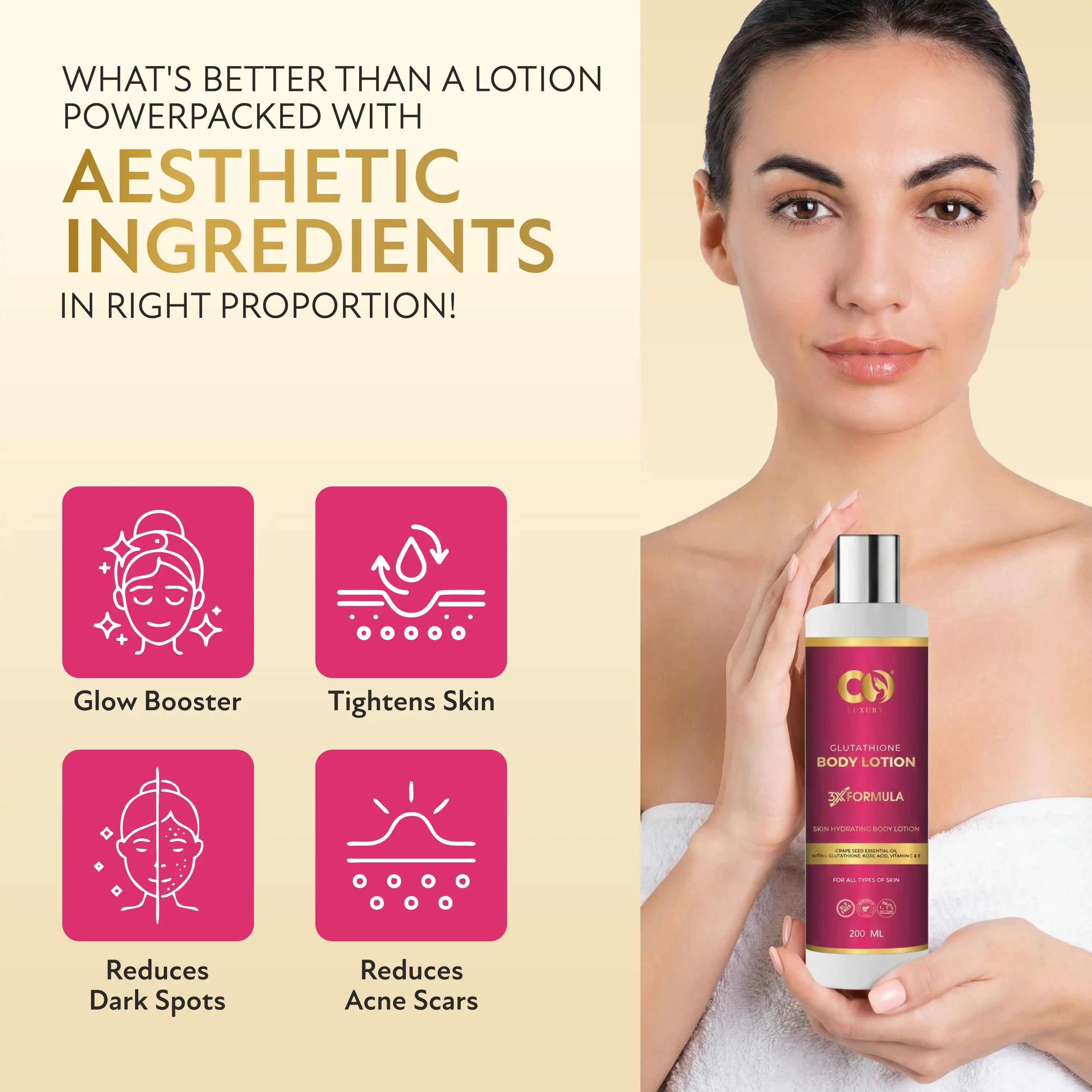 Co Luxury Glutathione Hydrating Body Lotion with Kojic Acid & Grapesee Co Luxury Co Luxury Glutathione Hydrating Body Lotion with Kojic Acid & Grapesee Co Luxury