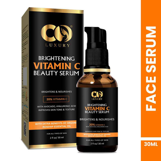Co Luxury 20% Vitamin C Face Brightening serum With Hyaluronic Acid and Avocado Oil