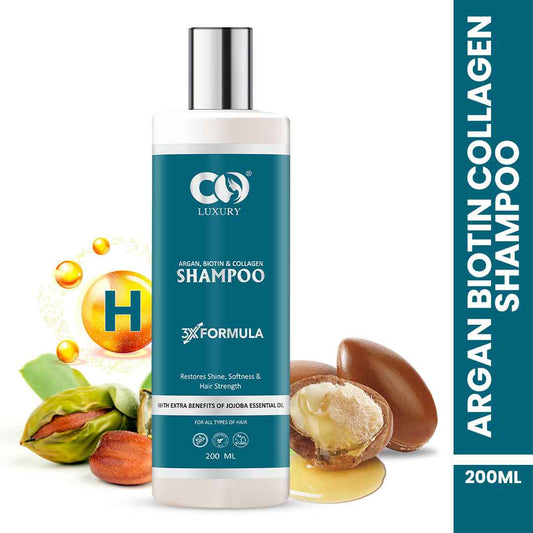 Co Luxury Argan Biotin And Collagen Shampoo For Thicker And Strong Hair-For All Hair Types