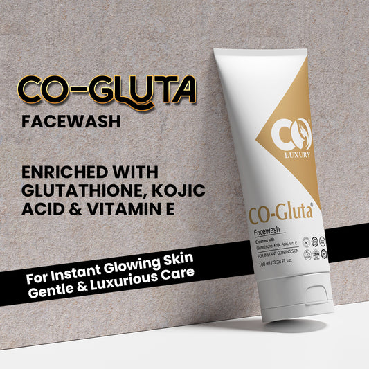 Co Luxury Co-Gluta Glutathione Facewash with Kojic Acid & Vitamin E – Skin Brightening & Deep Cleansing | 100ml