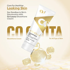 CO Luxury Glutathione Cream for skin lightening with Kojic Acid, Vitamin A, C & E (30 g)