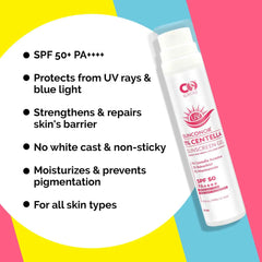 Co Luxury Centella 1% Sunscreen SPF 50 PA ++++| Anti-Wrinkle| Fade dark spots| Minimize Pores