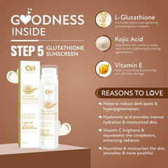 CO Luxury Glutathione 6-in-1 Skin Brightening Kit | Facewash, Serum, Sunscreen, Tablets, Soap & Cream