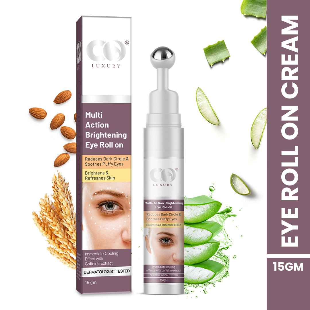 Co Luxury Multi Action Brightening Under Eye Roll On For Dark Circles Puffiness, Fine Lines & Wrinkles