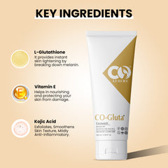 Co Luxury Co-Gluta Glutathione Facewash with Kojic Acid & Vitamin E – Skin Brightening & Deep Cleansing | 100ml