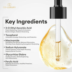 Co Luxury 10% Vitamin C Face Serum for Glowing Skin | Brightening, Hydrating & Anti-Aging | With Niacinamide & Hyaluronic Acid | 30ml