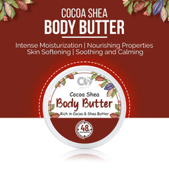 CO Beauty Cocoa & Shea Body Butter | 48Hrs Moisturisation | Reduces Stretch Marks  (200 g)
