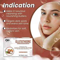 Luxury Glutathione Shea & Cocoa Butter Skin Brightening Soap | Kojic Acid Pack of 2