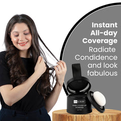 CO LUXURY  Hair Cover-Up Powder for Grey Roots & Bald Spots | Waterproof & Instant Use , Black