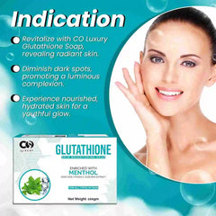 CO Luxury Glutathione Menthol Skin Brightening Soap | Kojic Acid & Aloevera Extract  Pack of 2