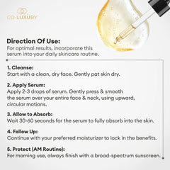 Co Luxury 10% Vitamin C Face Serum for Glowing Skin | Brightening, Hydrating & Anti-Aging | With Niacinamide & Hyaluronic Acid | 30ml