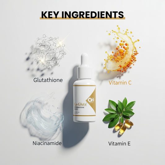 Co Luxury Co-Gluta 2% Glutathione Face Serum with Vitamin C & E – Skin Brightening & Anti-Pigmentation | 30ml