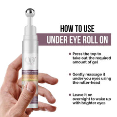 Co Luxury Multi Action Brightening Under Eye Roll On For Dark Circles Puffiness, Fine Lines & Wrinkles