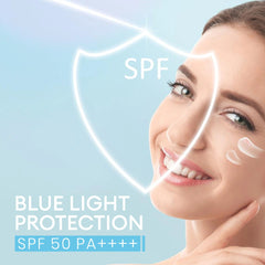 CO Luxury Sunconor Blue Light Sunscreen SPF 50 PA++++ | UVA UVB Protection | No White Cast, Matte Gel | Tea Tree & Silk Protein | For All Skin Types – 50g