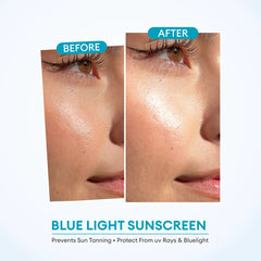 CO Luxury Sunconor Blue Light Sunscreen SPF 50 PA++++ | UVA UVB Protection | No White Cast, Matte Gel | Tea Tree & Silk Protein | For All Skin Types – 50g