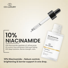 CO LUXURY 10% Niacinamide Face Serum | Oil Control, Pore Refining & Dark Spot Care | Barrier Support | 30ml