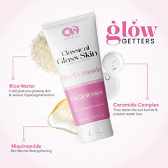 CO Luxury Classical Glass Skin Facewash – Rice & Ceramide | Brightening & Hydrating (100ml, Pack of 2)