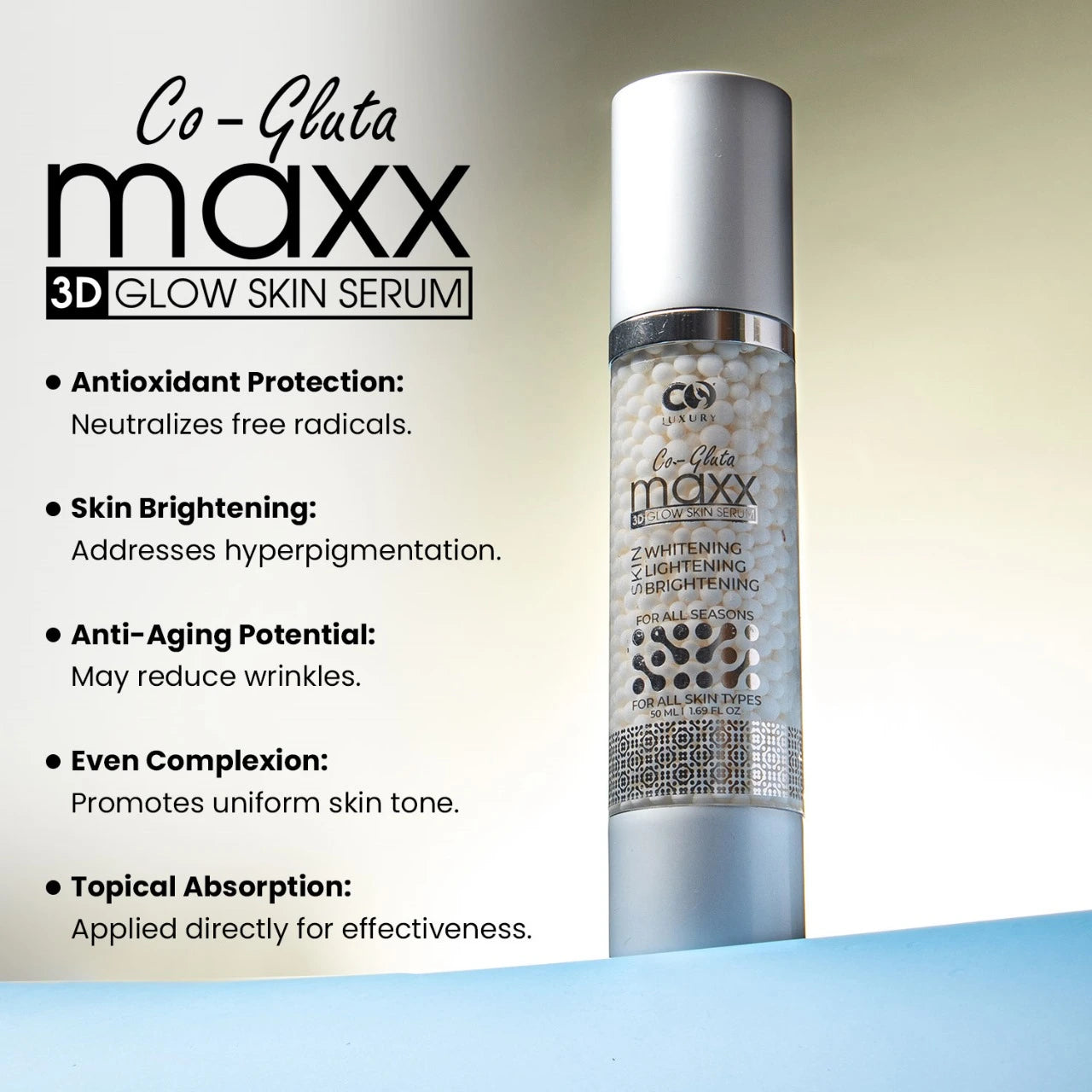 CO LUXURY Skin Brightening Combo | Glutathione Face Serum & BOTOX Cream