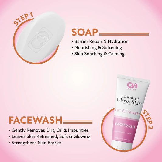 CO Luxury Rice & Ceramide Glass Skin 8-Step Skincare Kit – Brightening, Hydrating & Daily Glow Routine