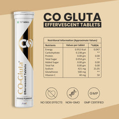 CO LUXURY Glutathione Effervescent Tablets With Vitamin C | Skin Brightening & Whitening (15 Tablets)